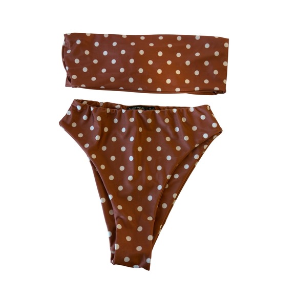 Nasty Gal Other - Nasty Gal You're Lookin Acute Polka Dot Bandeau Bikini Set Size 6/10 Retro NWT